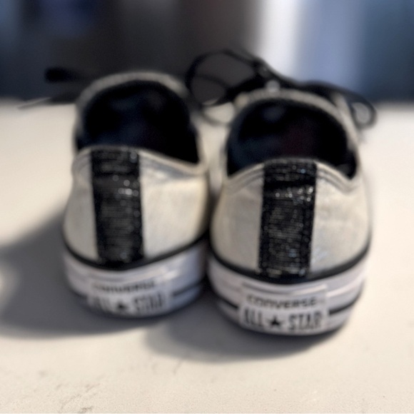 Converse All Star Junior white sparkly Sneakers - Size 3 - Picture 5 of 10